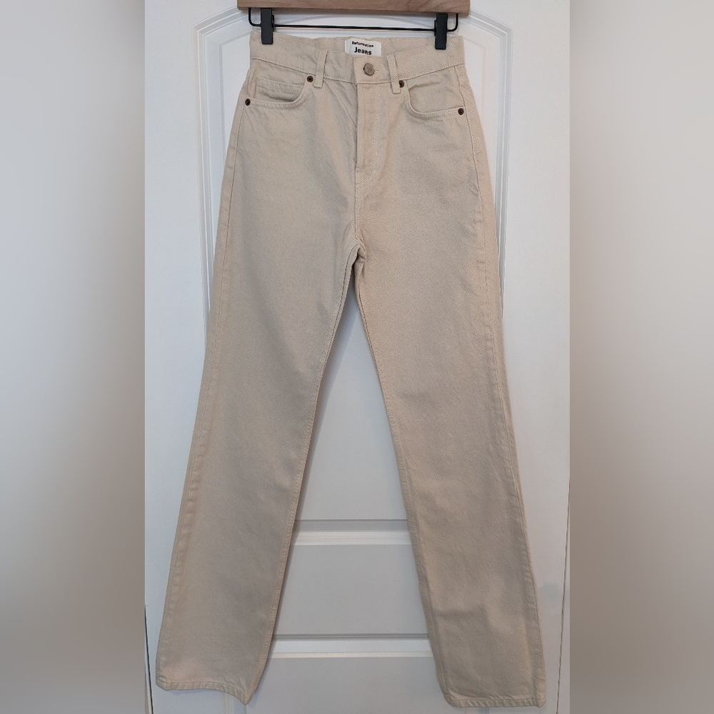 Reformation High Rise Jeans in Cream
